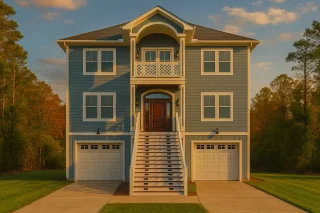 Beautiful Coastal Home Plan with Open Floor Designs & CAD