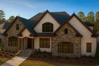 ADU House Plans 6 Elegant 2-Story House Plan with Vaulted Ceilings and CAD Blueprints