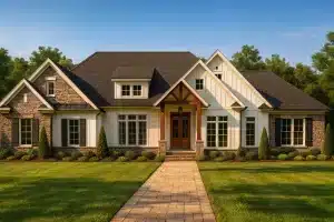 House Plans with Second Floor Laundry Room 3 Traditional Craftsman Home Plan with Bonus Room and Vaulted Ceilings