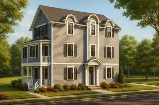 Elegant 3-Story House Plan with Craftsman Charm & Vaulted Ceilings