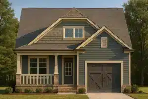 Craftsman-style 2-story house plan with 1,491 heated sq. ft., 3 bedrooms