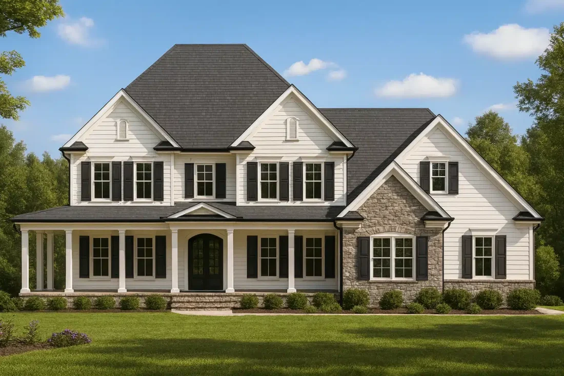 Colonial 2.5-Story House Plan with 4 Bedrooms, Basement & CAD Blueprints