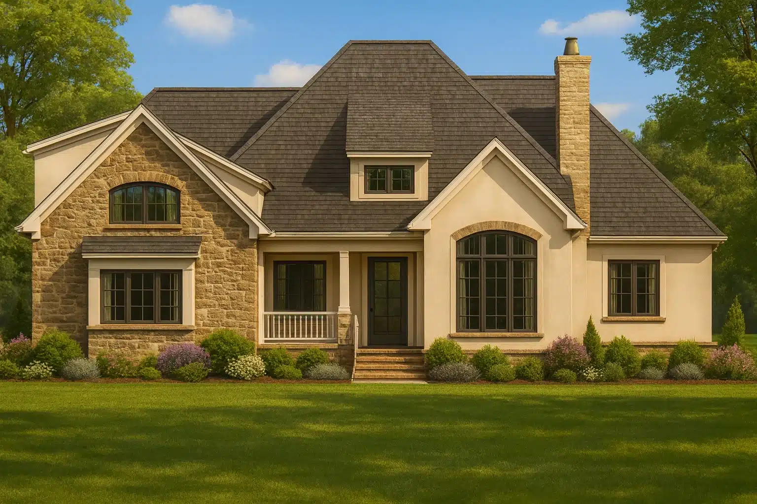 Ranch House Plans 5 Modern Home Plan with Open Floor Plan & Vaulted Ceilings