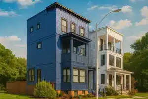 Modern 3-Story Home Plan with Sleek Vertical Living Design