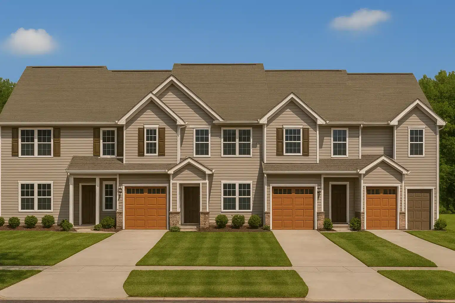 Country Farmhouse Plans 3 Modern 5-Unit Townhome Floor Plan with CAD Architecture Designs