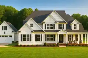 Traditional Farmhouse House Plan with Detached Garage & Screened Porch