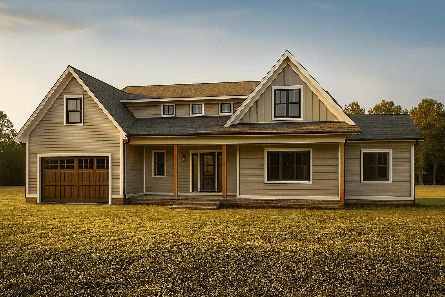 81'-8 wide 1.5-story house plan with 4 bedrooms, 3 bathrooms,