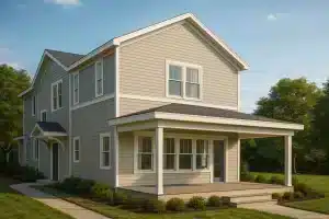 2,012 sq. ft. Craftsman-style home plan with 3 bedrooms, 2.5 baths