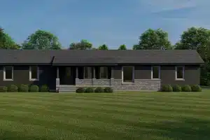 sleek 3,400 sq. ft. modern house plan featuring 3 bedrooms, 3 baths,