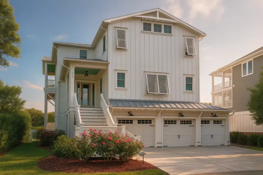 coastal beach home plan with 4,246.7 heated sq. ft., 4 bedrooms