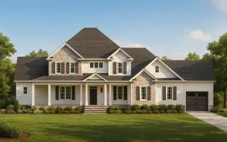 Plan  9-1244 - Aster Fork Lodge |  New American - 4-Bed, 4-Bath, 3,609 SF