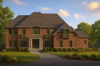 French Country–inspired house with 4 bedrooms, 4.5 baths