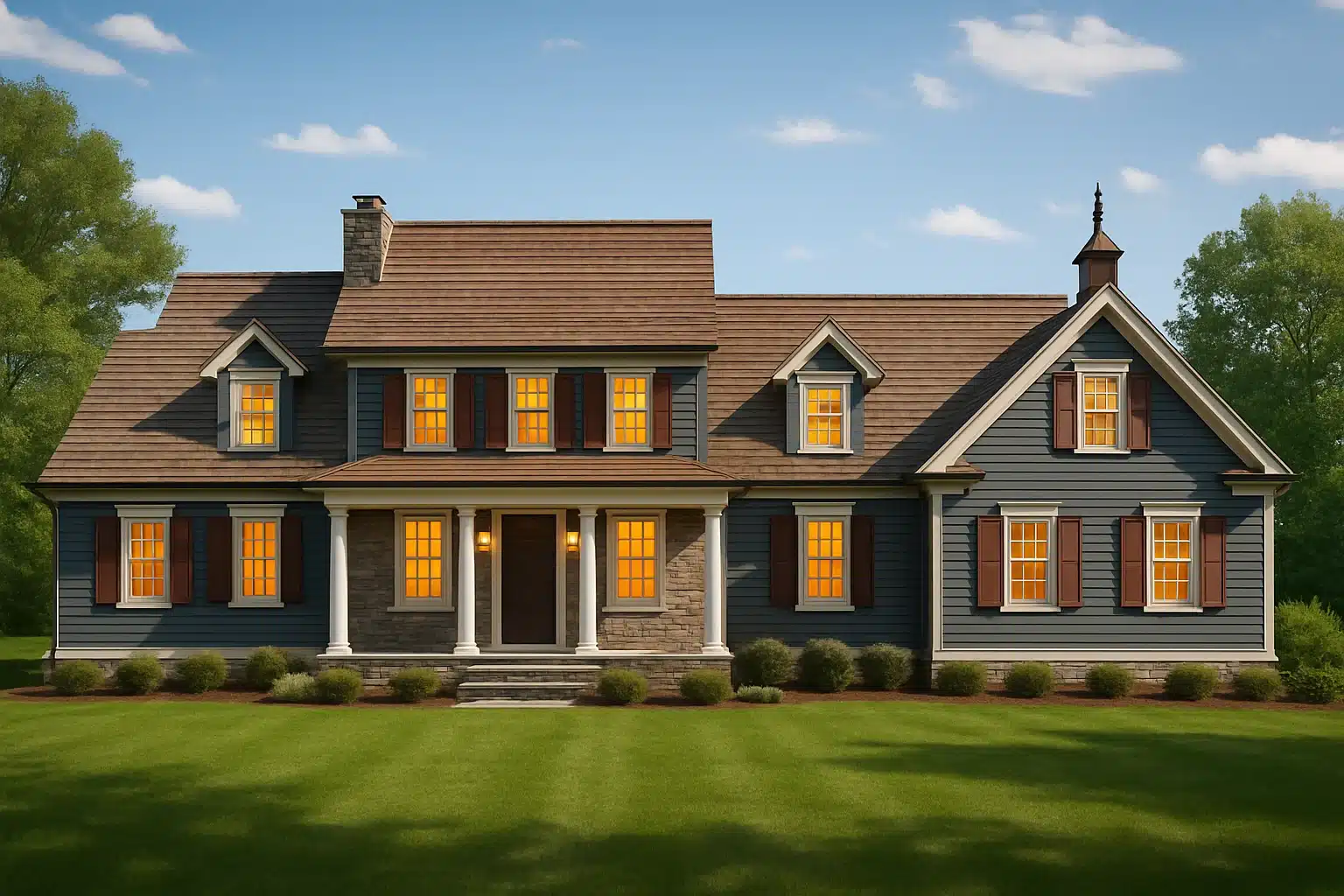 Affordable House Plans 12 4,475 sq. ft. Colonial farmhouse house plan with 2 stories