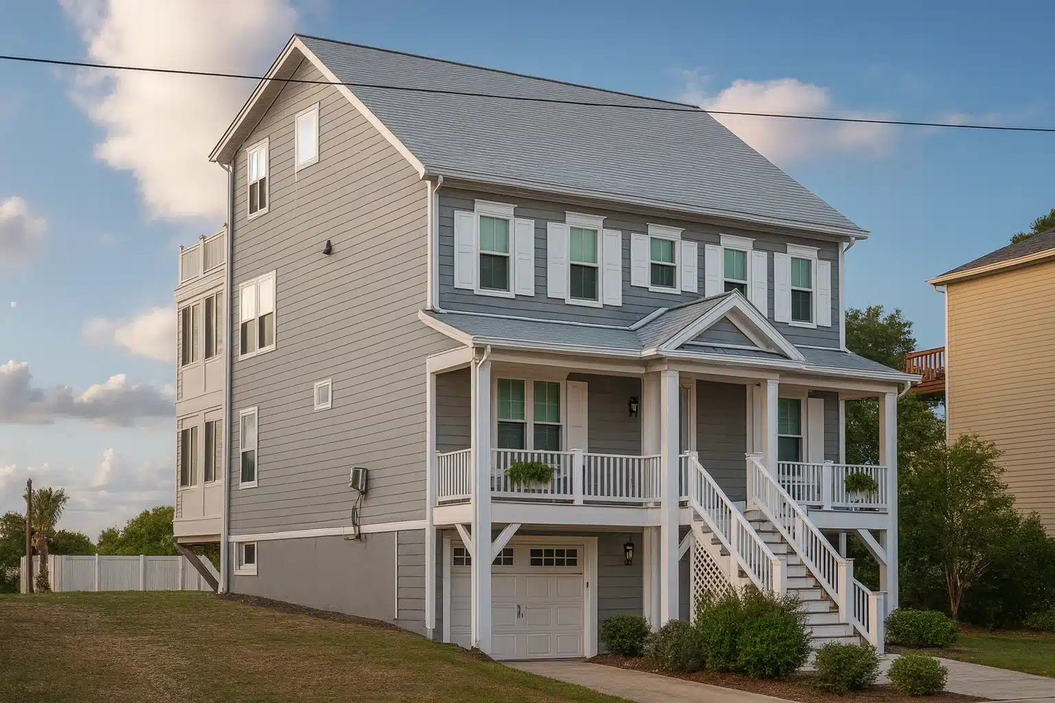 Modern 3-Story Beach House Plan with 5 Bedrooms