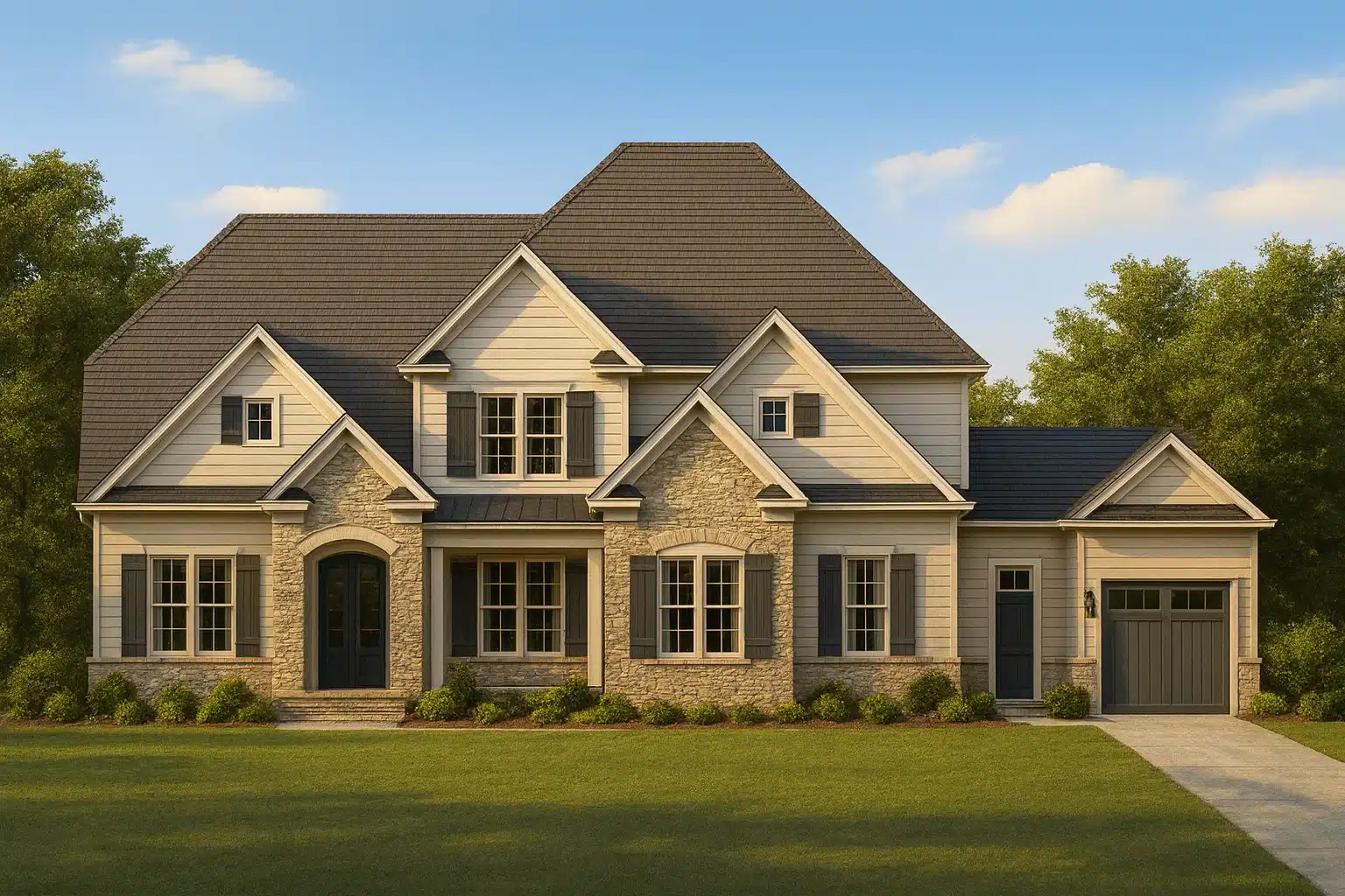 3-story house plan with 2,428 heated sq. ft., 5 bedrooms