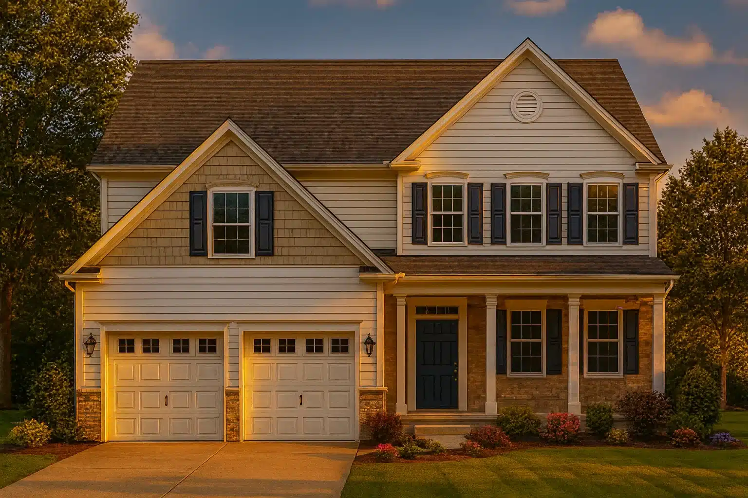 Elegant CAD Home Plan with 2 Floors, Garage & 4 Bedrooms