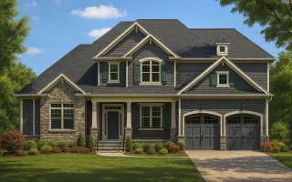 Plan  11-1253 - Garden Cottage | New  American - 3-Bed, 3.5-Bath, 3,400 SF