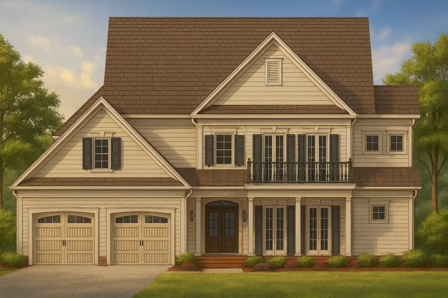 Charming 2-Story Home Plan with Spacious CAD Blueprint Designs