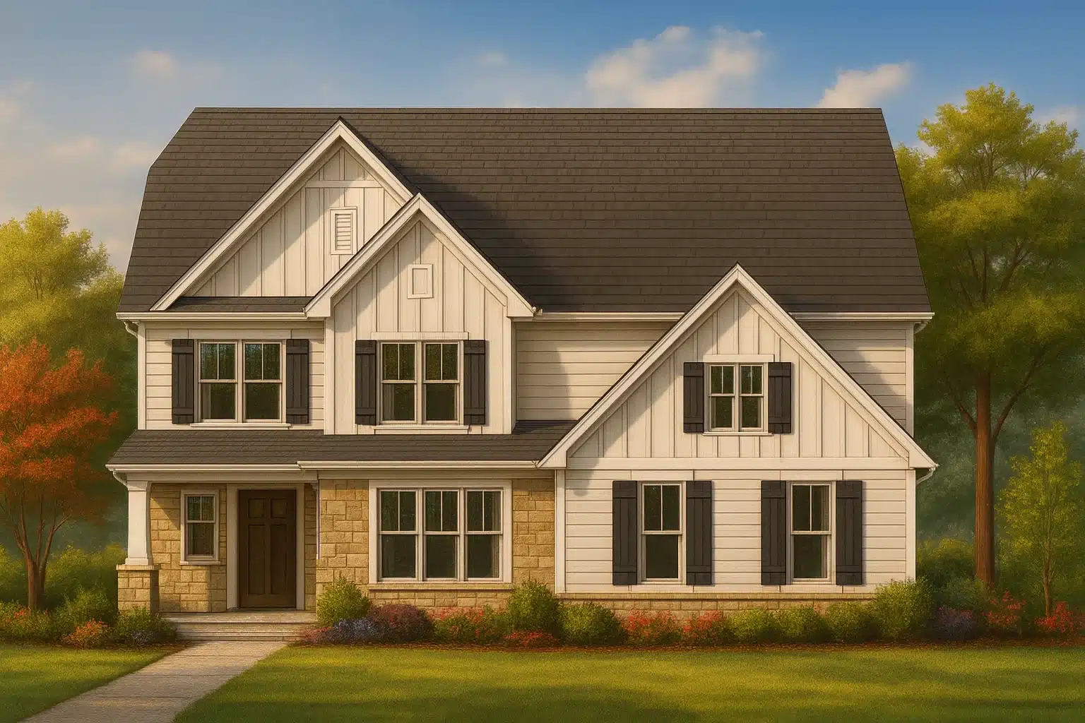 Elegant 2-Story Home Plan with 4 Bedrooms and CAD Designs