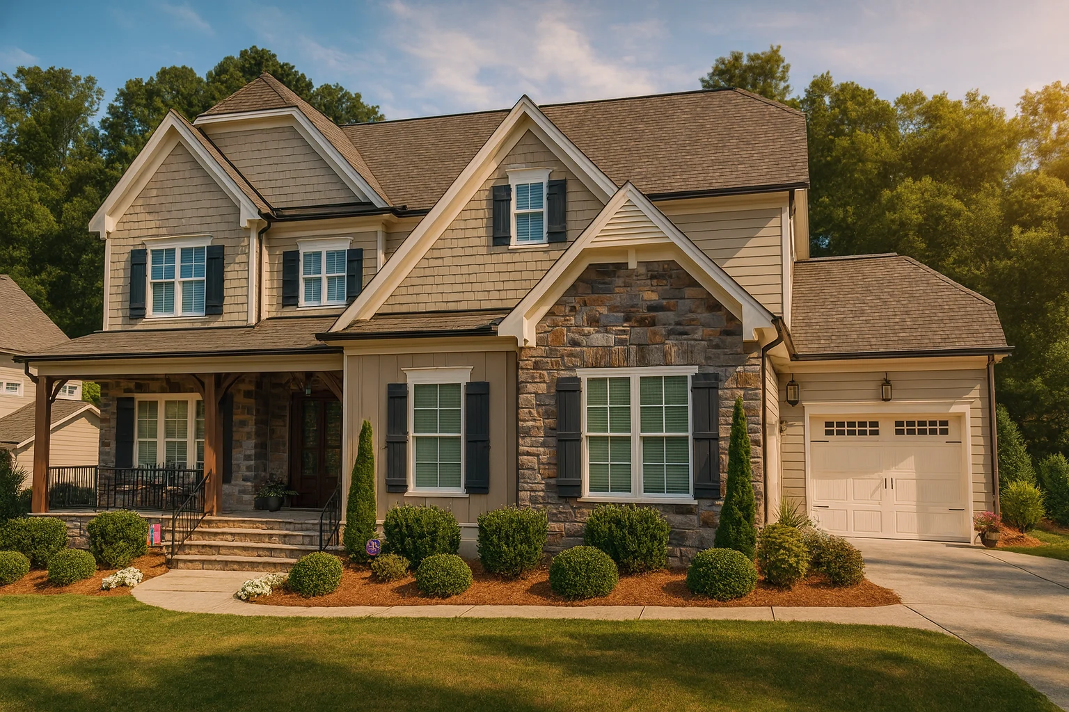 Craftsman-style home with 3,885 heated square feet, 5 bedrooms, 3.5 baths