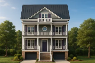 Ranch House Plans 14 15-1991 HOUSE PLAN - Modern Beach House Plan with 4 Floors, CAD Blueprint & Designs