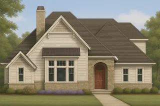 1.5-story Craftsman house plan with 2,922 heated sq. ft.