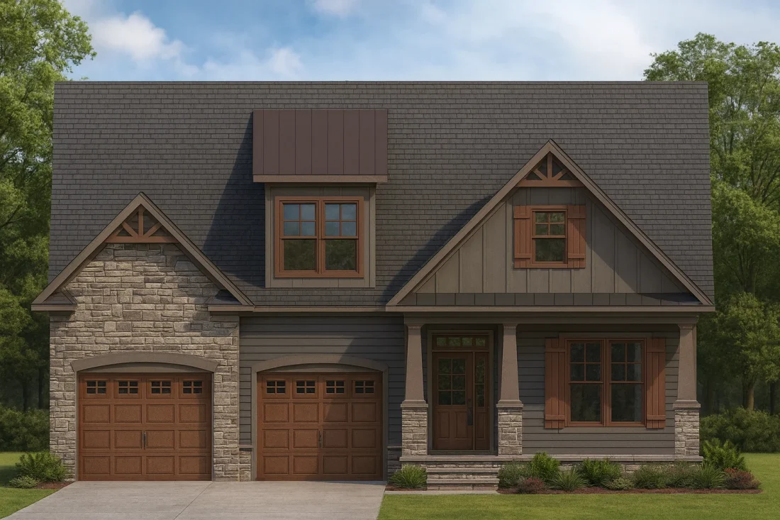 1.5-story Craftsman house plan featuring 2,681 heated sq. ft.