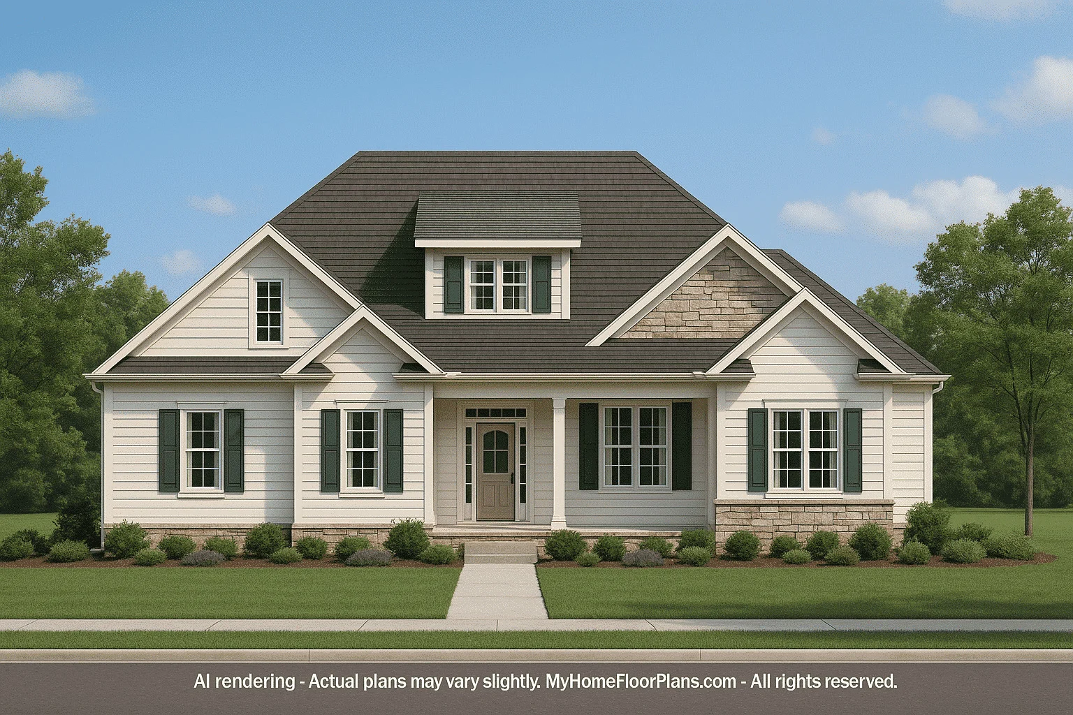 14-1431 HOUSE PLAN - Craftsman House Plan with Bonus Room and 3 Bedrooms 2 14-1431 HOUSE PLAN - Craftsman House Plan with Bonus Room and 3 Bedrooms - Image 2