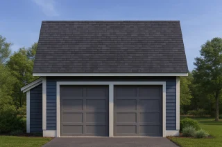 Compact Golf Cart Garage Plan with Simple Designs and CAD Layout