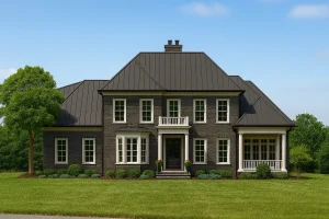 Elegant 2-Story Georgian House Plan with Spacious Layout and CAD Blueprint