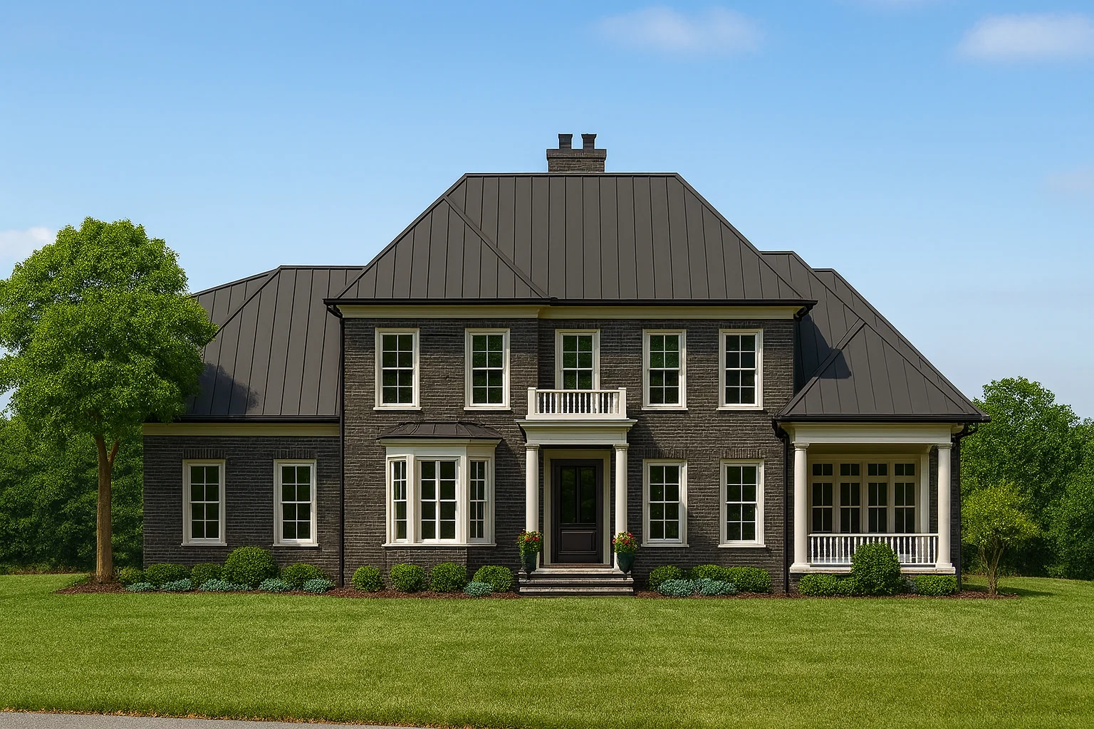 Elegant 2-Story Georgian House Plan with Spacious Layout and CAD Blueprint