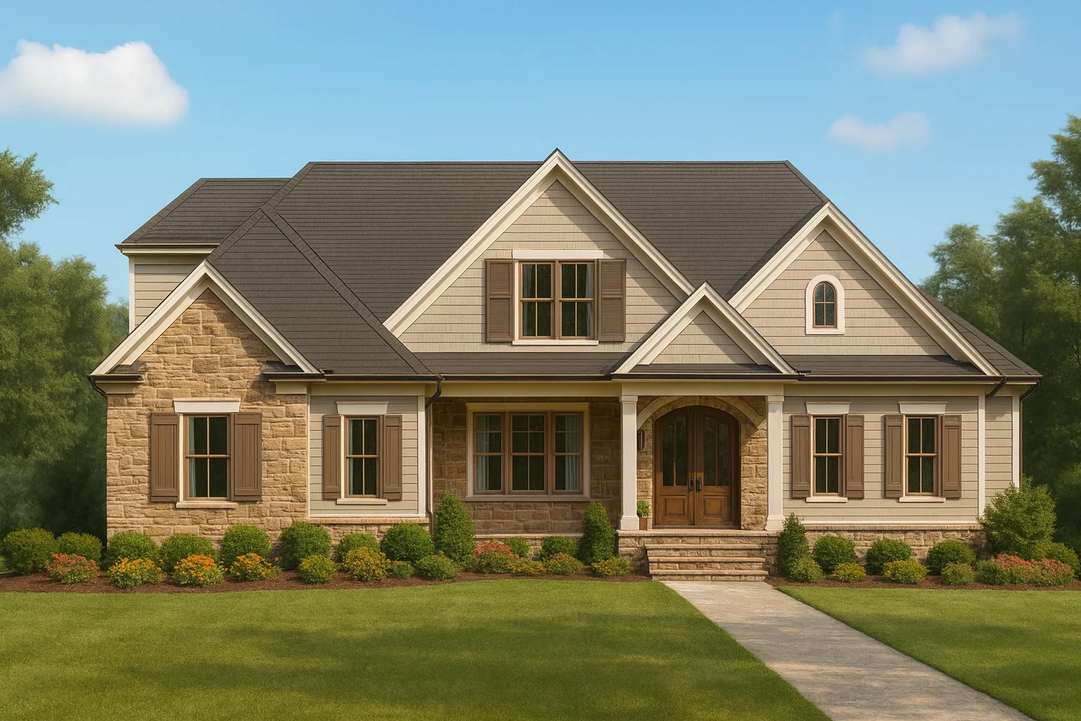 Affordable House Plans 3 Customizable 2-Story Home Plan with 5 Bedrooms and CAD Blueprints