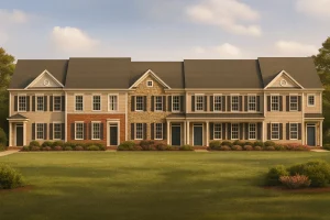 Luxury House Plans 14 5 Unit Colonial Revival Townhome Plan 4 Beds Per Unit