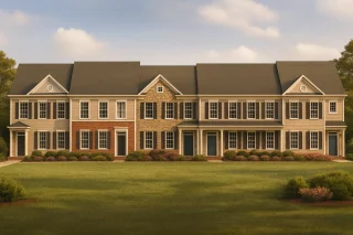 5 Unit Colonial Revival Townhome Plan 4 Beds Per Unit