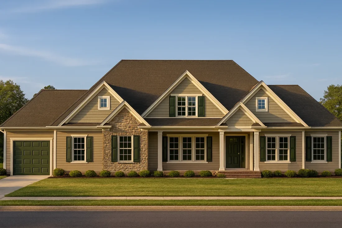 3-bedroom, 3-bathroom 1.5-story house plan with 3,213 heated sq. ft.