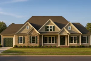 3-bedroom, 3-bathroom 1.5-story house plan with 3,213 heated sq. ft.