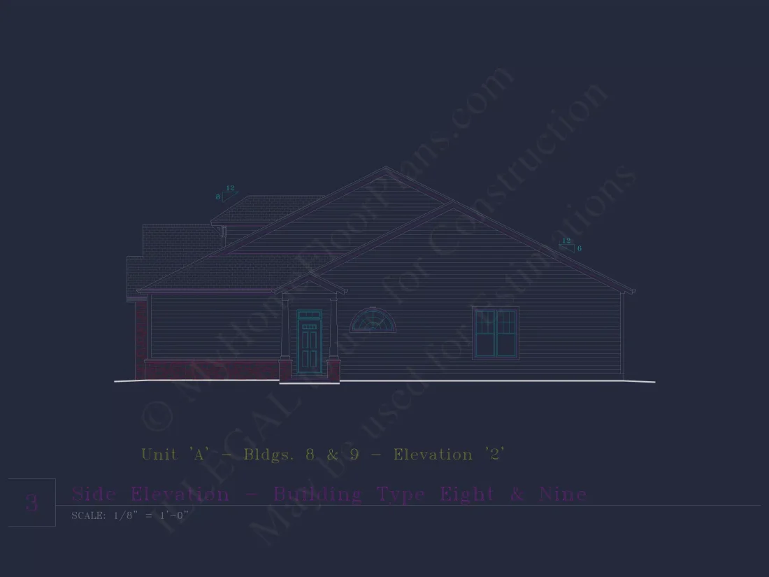 Traditional Suburban & Transitional Colonial Revival 6-Unit Townhome Plan featuring stone and siding exterior • 3 bed • 2.5 bath • 2,100 SF per unit. Open-concept layout, 2-car garages, covered entries, and timeless curb appeal. Includes CAD + PDF files, structural engineering, and an unlimited build license — perfect