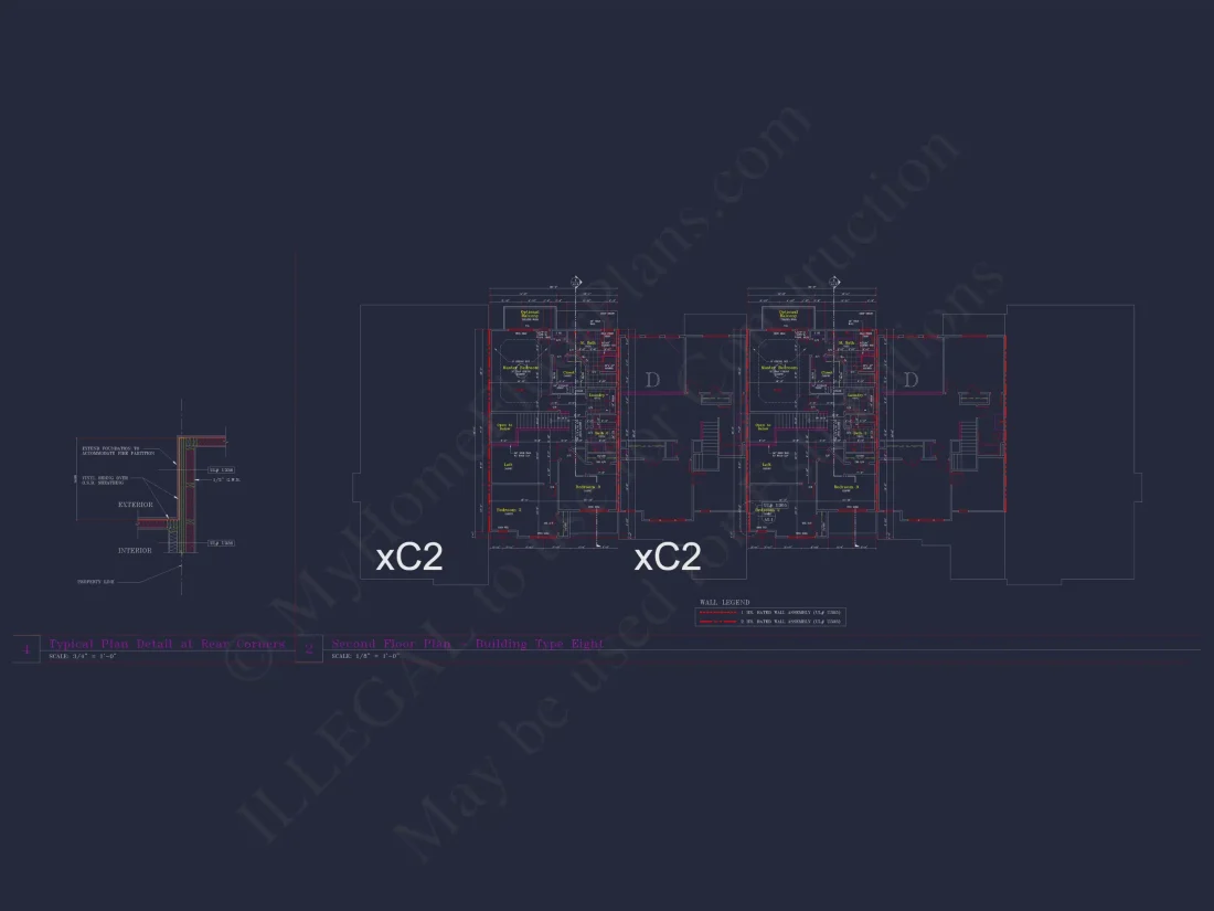 Traditional Suburban & Transitional Colonial Revival 6-Unit Townhome Plan featuring stone and siding exterior • 3 bed • 2.5 bath • 2,100 SF per unit. Open-concept layout, 2-car garages, covered entries, and timeless curb appeal. Includes CAD + PDF files, structural engineering, and an unlimited build license — perfect