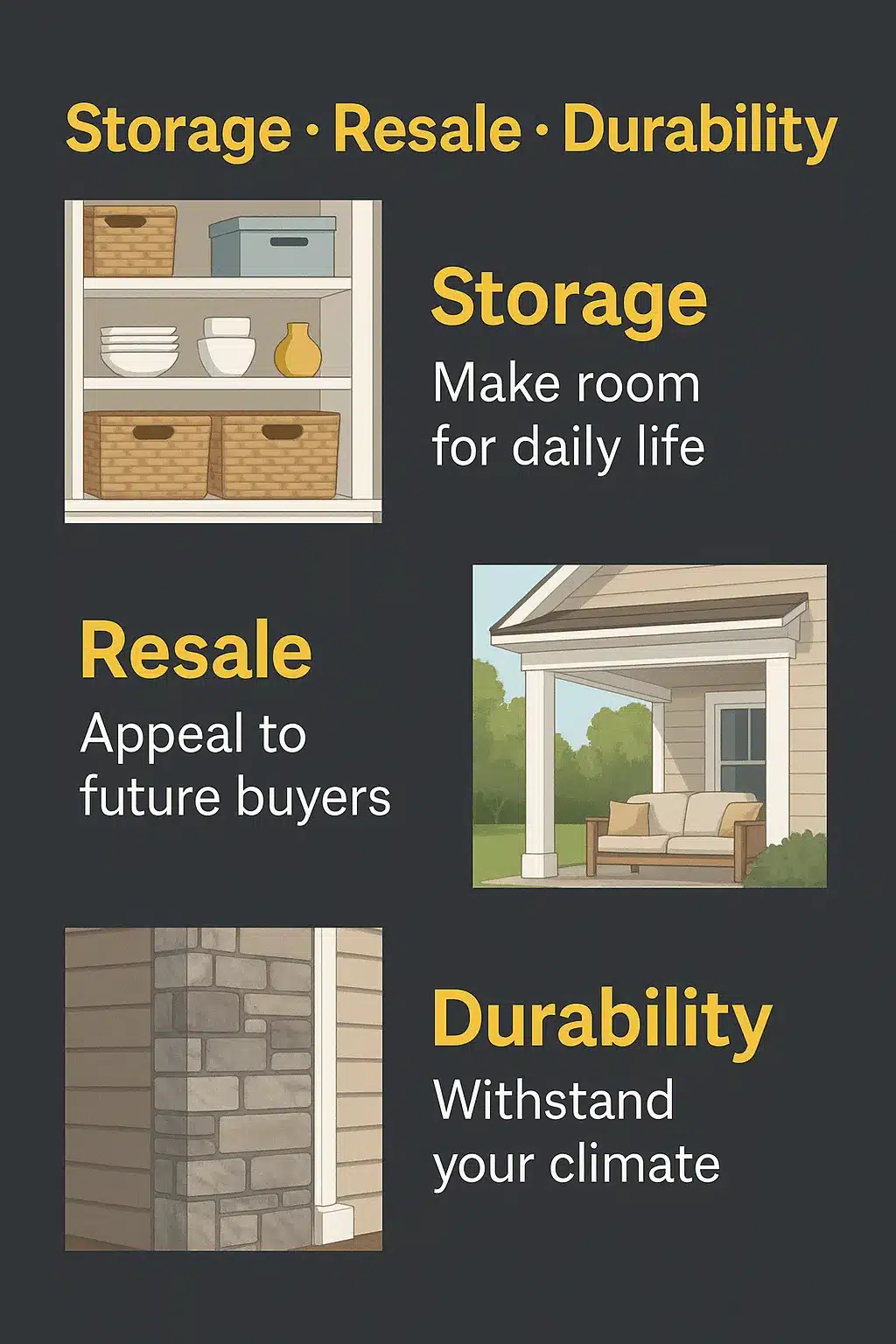 storage resale durability infographic