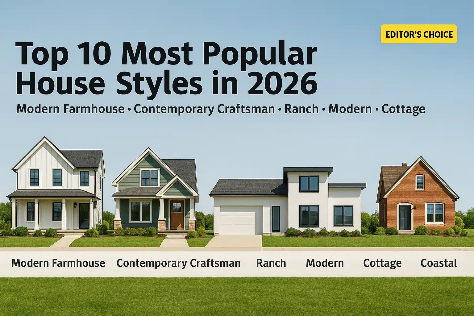 Top 10 Most Popular House Styles in 2026— From Modern Farmhouse to Contemporary Craftsman