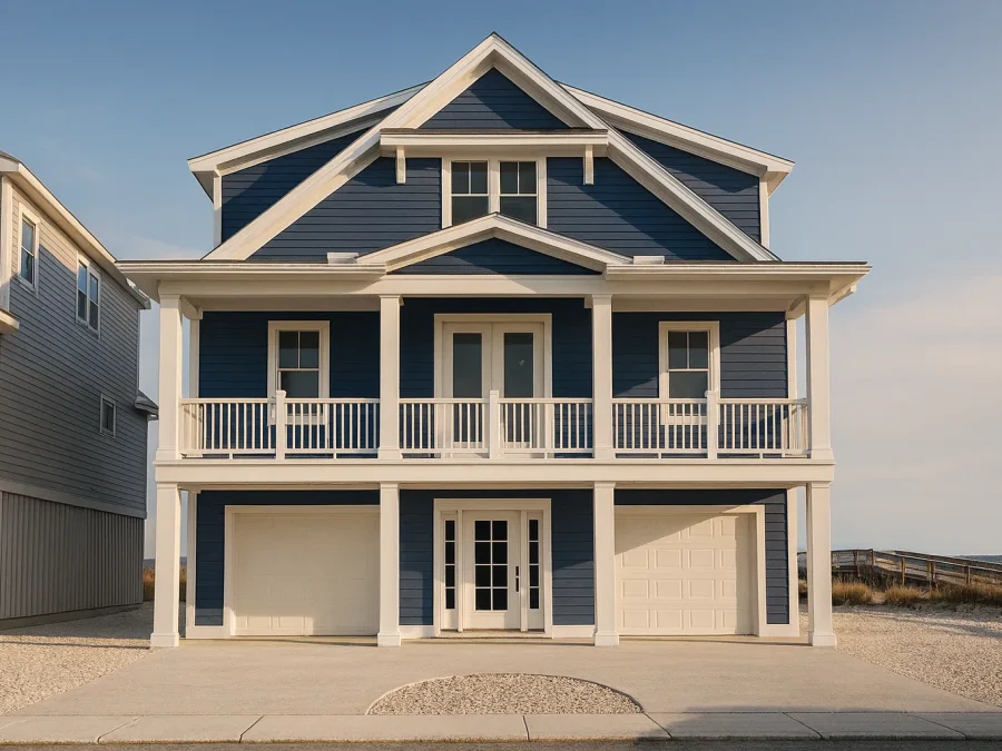 Modern Beach Home CAD Plan with Coastal Architecture Options