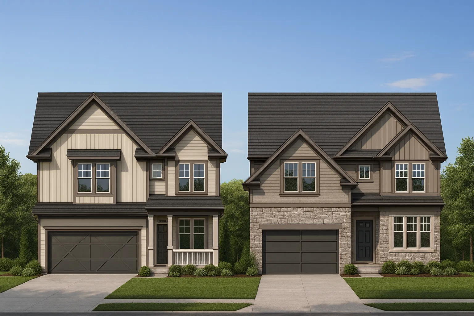 Traditional 2-Story House Plan with Office, Rec Room & 2-Car Garage