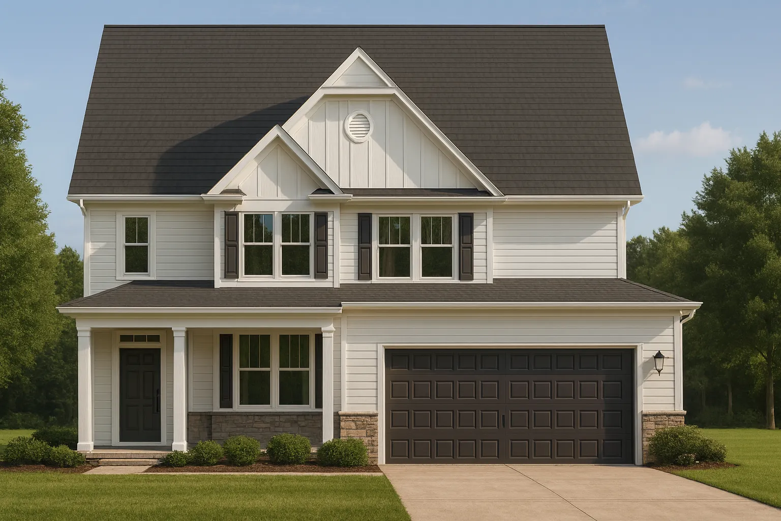 Modern Craftsman Home Plan with 2 Stories and Open Floor Layout