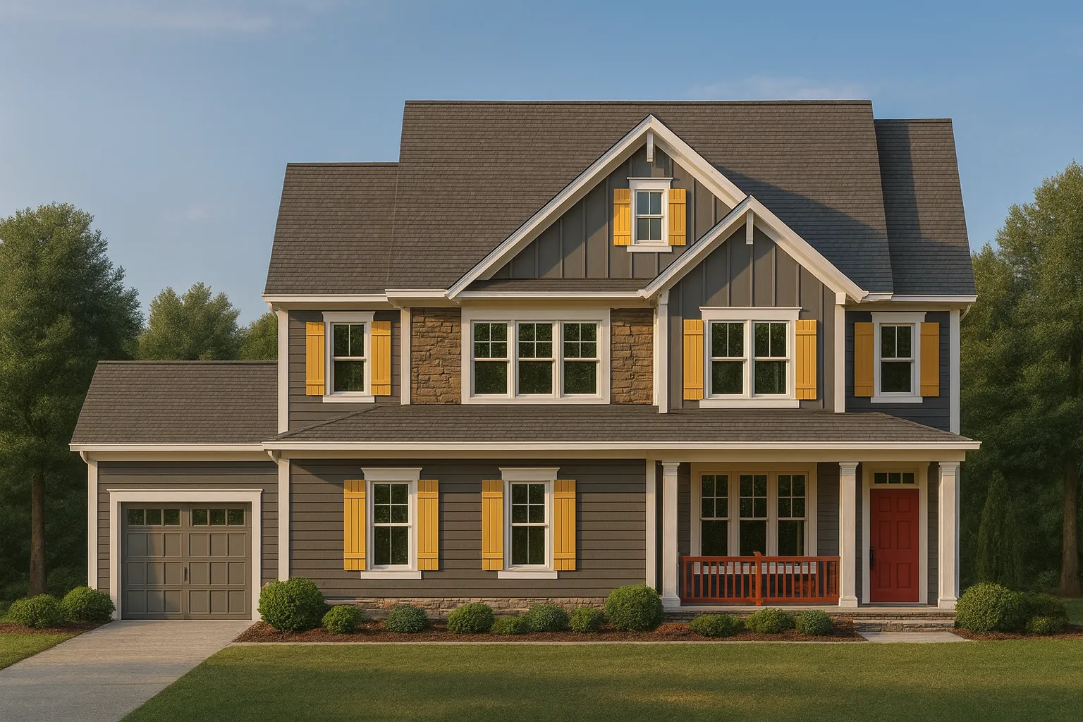 Elegant 3-Story House Plan with Arts & Crafts Design