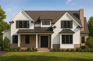 Beautiful 2-Story Home Plan with Colonial Farmhouse Design