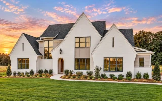 22-2128 HOUSE PLAN - Modern Tudor Home Plan - 4-Bed, 4.5-Bath, 3,507 SF