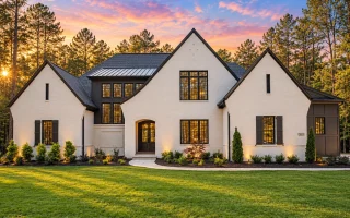 22-1430 HOUSE PLAN - Modern Tudor Home Plan - 5-Bed, 5.5-Bath, 4,116 SF