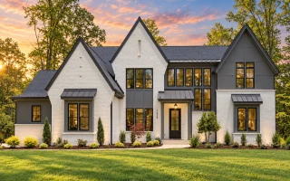 23-1504 HOUSE PLAN - Modern Tudor Home Plan - 4-Bed, 4-Bath, 4,183 SF