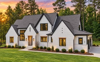 23-1719 HOUSE PLAN - Contemporary Tudor Home Plan - 5-Bed, 5-Bath, 4,688 SF