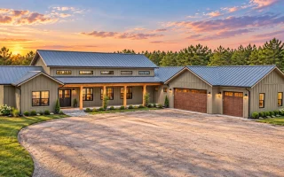 24-1518 HOUSE PLAN - Barndominium Home Plan - 3-Bed, 2.5-Bath, 2,400 SF